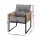 Gardeon Outdoor Dining Chair with Wicker Backrest and Cushion Black