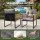Gardeon Outdoor Dining Chair with Wicker Backrest and Cushion Black