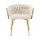 Artiss Velvet Dining Chair Beige, Hand-Woven Backrest, Armrests, Steel Legs, 63x50x69cm, 150kg Capacity