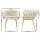 Luxurious Artiss Set of 2 Velvet Dining Chairs, Beige, with Hand-Woven Backrest and Sturdy Steel Legs, 63x50x69cm