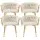 Artiss Set of 4 Velvet Dining Chairs - Beige, Solid Wood Frame, Steel Legs, 69cm, 150kg Capacity, Hand-Woven Backrest