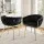 Luxurious Artiss Velvet Dining Chairs Set of 2 – Black, Plush Armchair with Steel Legs, Hand-Woven Back, 150kg Capacity