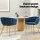 Artiss Set of 4 Velvet Dining Chairs - Blue - Hand-Woven Backrest, Solid Wood Frame, Steel Legs, 150kg Capacity