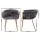 Artiss Velvet Weaving Dining Chair with Armrests - Grey, 63x50x69cm, Steel Legs, 150kg Capacity, Luxury Seating