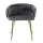 Artiss Velvet Weaving Dining Chair with Armrests - Grey, 63x50x69cm, Steel Legs, 150kg Capacity, Luxury Seating
