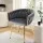 Artiss Velvet Weaving Dining Chair with Armrests - Grey, 63x50x69cm, Steel Legs, 150kg Capacity, Luxury Seating