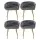 Artiss Set of 4 Grey Velvet Dining Chairs, Plush Armchair with Steel Legs, Hand-Woven Backrest, 150kg Capacity