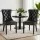 Artiss Set of 2 Black PU Leather Dining Chairs, Button Tufted Backrest, Rubberwood Legs, 150kg Capacity, 96cm