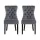 Artiss Set of 2 Grey Velvet Dining Chairs, Button Tufted Backrest, Rubberwood Legs, 50x46x96cm, 150kg Capacity