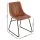 Artiss 4x Retro Dining Chairs with PU Leather, Ergonomic Curved Backrest & Metal Sled Legs, Brown, 48x58x83cm, 150kg