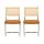Artiss Cantilever Dining Chairs Set of 2 – Brown PU Leather, Rattan Backrest, Stainless Steel Frame, 48x48x84cm