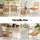 Artiss Cantilever Dining Chairs Set of 2 – Brown PU Leather, Rattan Backrest, Stainless Steel Frame, 48x48x84cm