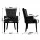 Artiss Set of 6 Velvet French Provincial Dining Armchairs Black 54x62x96cm Tufted 13cm Foam Rubber Wood Legs