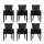 Artiss Set of 6 Velvet French Provincial Dining Armchairs Black 54x62x96cm Tufted 13cm Foam Rubber Wood Legs
