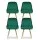 Artiss Set of 4 Velvet Dining Chairs, Green, Channel Tufted, Gold Legs, 44x41x80cm - Modern Elegance & Comfort