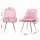 Artiss Dining Chairs Set of 6 Velvet Channel Tufted Shell Back Gold Legs Pink
