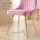Artiss Dining Chairs Set of 6 Velvet Channel Tufted Shell Back Gold Legs Pink