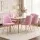 Artiss Dining Chairs Set of 6 Velvet Channel Tufted Shell Back Gold Legs Pink