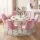 Artiss Dining Chairs Set of 6 Velvet Channel Tufted Shell Back Gold Legs Pink