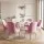 Artiss Dining Chairs Set of 6 Velvet Channel Tufted Shell Back Gold Legs Pink