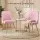 Artiss Dining Chairs Set of 6 Velvet Channel Tufted Shell Back Gold Legs Pink