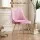Artiss Dining Chairs Set of 6 Velvet Channel Tufted Shell Back Gold Legs Pink