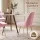 Artiss Dining Chairs Set of 6 Velvet Channel Tufted Shell Back Gold Legs Pink