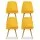 Artiss Velvet Dining Chairs Set of 4 - Yellow, Channel Tufted, Gold Metal Legs, High Resilience Foam, 44x41x80cm