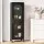 Artiss Slim Buffet Cabinet 45cm Black with Fluted Glass Door and Adjustable Shelves