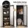 Artiss Slim Buffet Cabinet 45cm Black with Fluted Glass Door and Adjustable Shelves