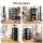 Artiss Slim Buffet Cabinet 45cm Black with Fluted Glass Door and Adjustable Shelves
