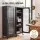 Artiss Slim Buffet Cabinet Sideboard 45cm Black with Fluted Glass Door and Adjustable Shelves