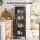 Artiss Slim Buffet Cabinet Sideboard 45cm Black with Fluted Glass Door and Adjustable Shelves