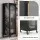 Artiss Slim Buffet Cabinet Sideboard 45cm Black with Fluted Glass Door and Adjustable Shelves