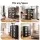 Artiss Slim Buffet Cabinet Sideboard 45cm Black with Fluted Glass Door and Adjustable Shelves