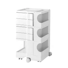 Artiss 5-Tier White Storage Trolley Cart - Stylish, Versatile Replica Boby Trolley with Fold-Out Shelves