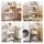 Artiss 3 Tier Slim Storage Trolley Narrow Utility Organiser Rack with Wheels and Hooks White