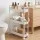 Artiss 3 Tier Slim Storage Trolley Narrow Utility Organiser Rack with Wheels and Hooks White