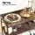 Artiss Kitchen Island Rolling Serving Cart, Metal & Oak, 78x40x90cm, Mobile Storage with Wine & Glass Racks