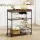 Artiss Kitchen Island Rolling Serving Cart, Metal & Oak, 78x40x90cm, Mobile Storage with Wine & Glass Racks