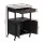 Artiss Kitchen Island Trolley 60cm Rolling Cart with Stainless Steel Top, Drawer, Cupboard, Black, Portable Storage