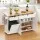 Artiss 150cm Kitchen Island Trolley Rolling Serving Cart White Oak Foldable Drop Leaf with AC and USB