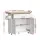 Artiss 90cm Kitchen Island Trolley with Foldable Drop Leaf Rolling Serving Cart White Oak Cabinet Storage