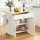 Artiss 90cm Kitchen Island Trolley with Foldable Drop Leaf Rolling Serving Cart White Oak Cabinet Storage