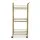 Artiss Gold Rolling Kitchen Island Cart with Wine Rack, 3-Tier Mirrored Glass Shelves, 43cm for Versatile Storage