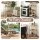 Artiss Gold Rolling Kitchen Island Cart with Wine Rack, 3-Tier Mirrored Glass Shelves, 43cm for Versatile Storage
