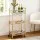 Artiss Gold Rolling Kitchen Island Cart with Wine Rack, 3-Tier Mirrored Glass Shelves, 43cm for Versatile Storage