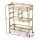 Artiss Gold Bar Cart 72cm - Elegant Drinks Trolley with Wine Rack, Glass Holder, Hooks, and Mirrored Glass Shelves