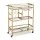 Artiss Gold Bar Cart 72cm - Elegant Drinks Trolley with Wine Rack, Glass Holder, Hooks, and Mirrored Glass Shelves