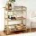 Artiss Gold Bar Cart 72cm - Elegant Drinks Trolley with Wine Rack, Glass Holder, Hooks, and Mirrored Glass Shelves